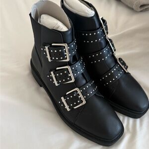 Urban Outfitters Black Buckle Combat Boots